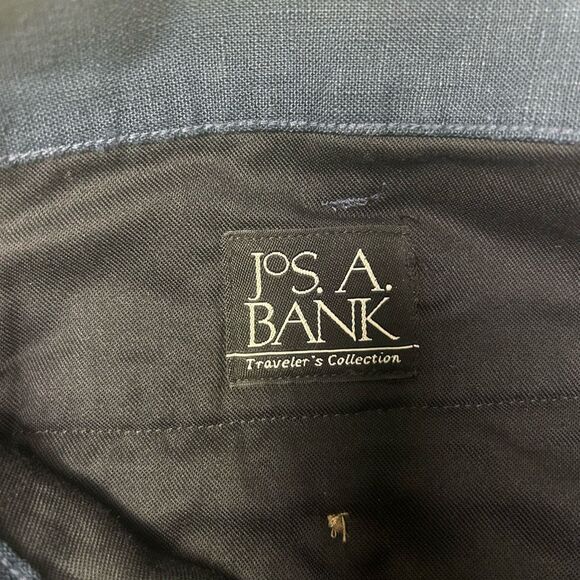 Jos. A. Bank Navy Blue Chino Shorts Size 35 Pleated Linen Casual Pockets - Picture 5 of 12